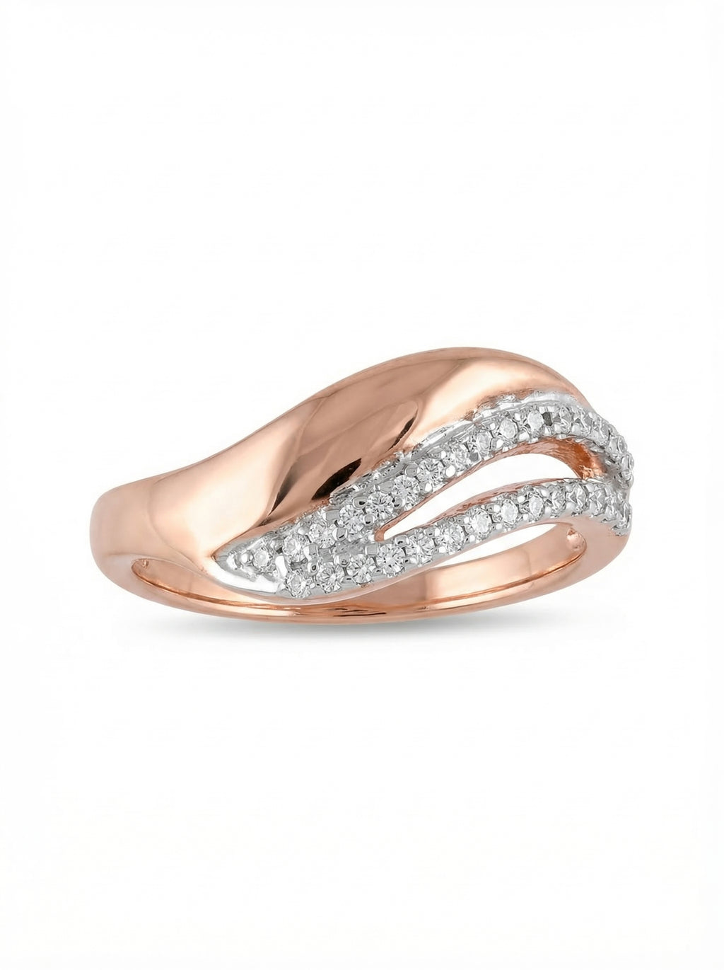 Brushed Silver Wave Ring