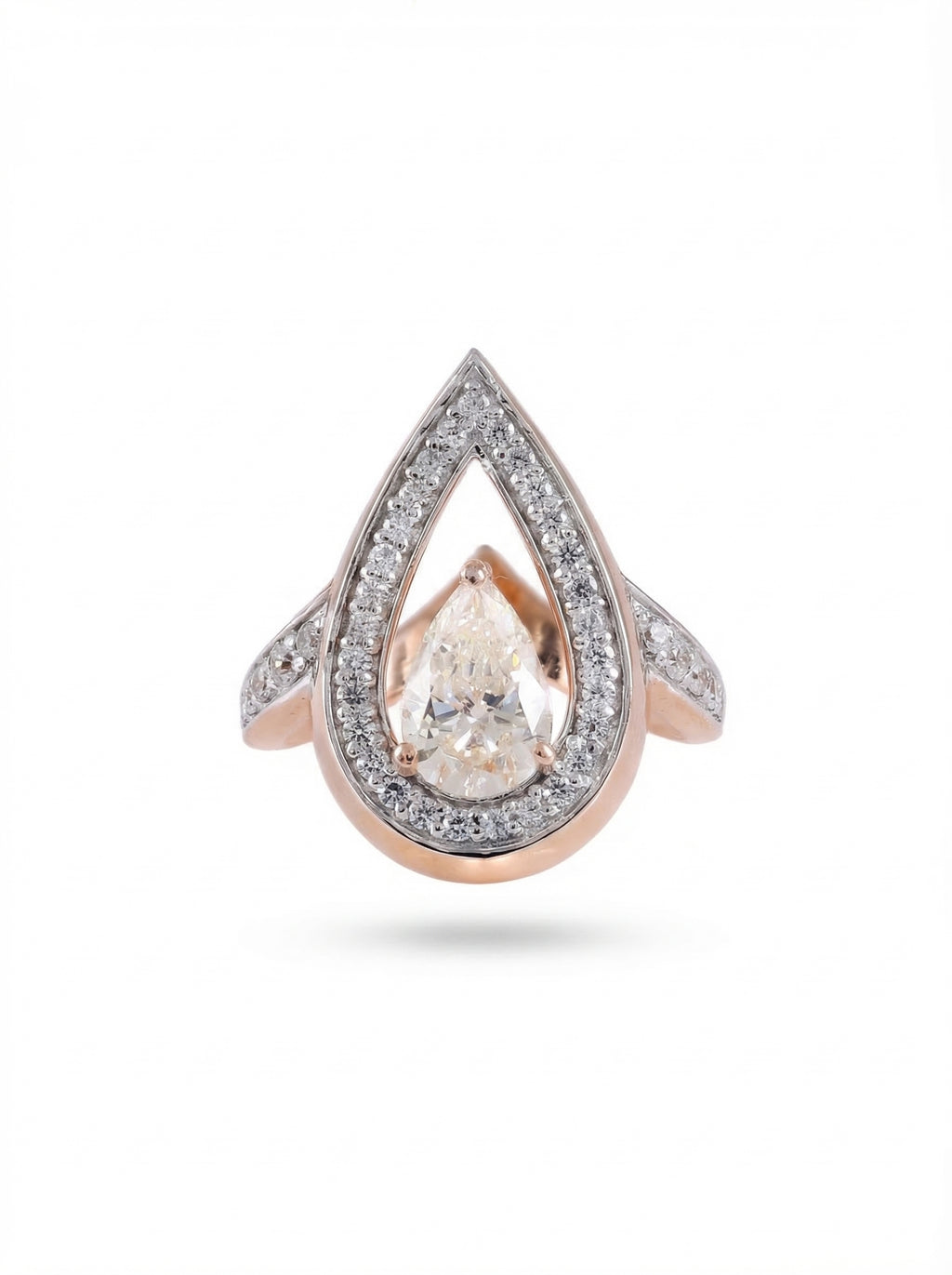 Champagne Pear Sculptural Ring