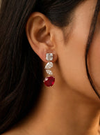 Emerald Cut Ruby Earrings