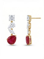 Emerald Cut Ruby Earrings