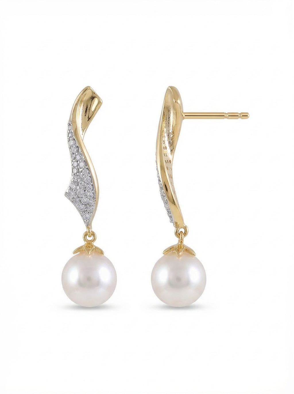 Twist Pearl Drop Earrings