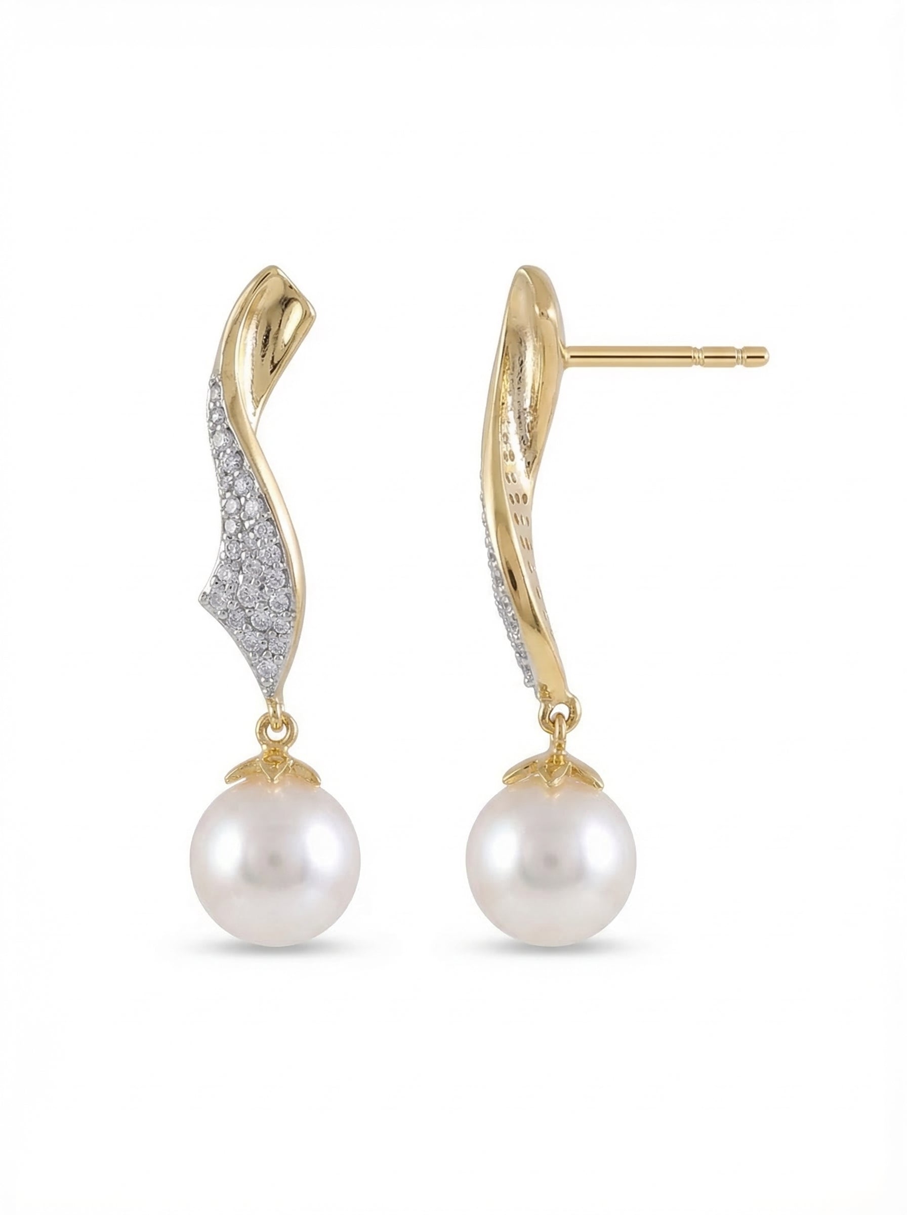 Twist Pearl Drop Earrings