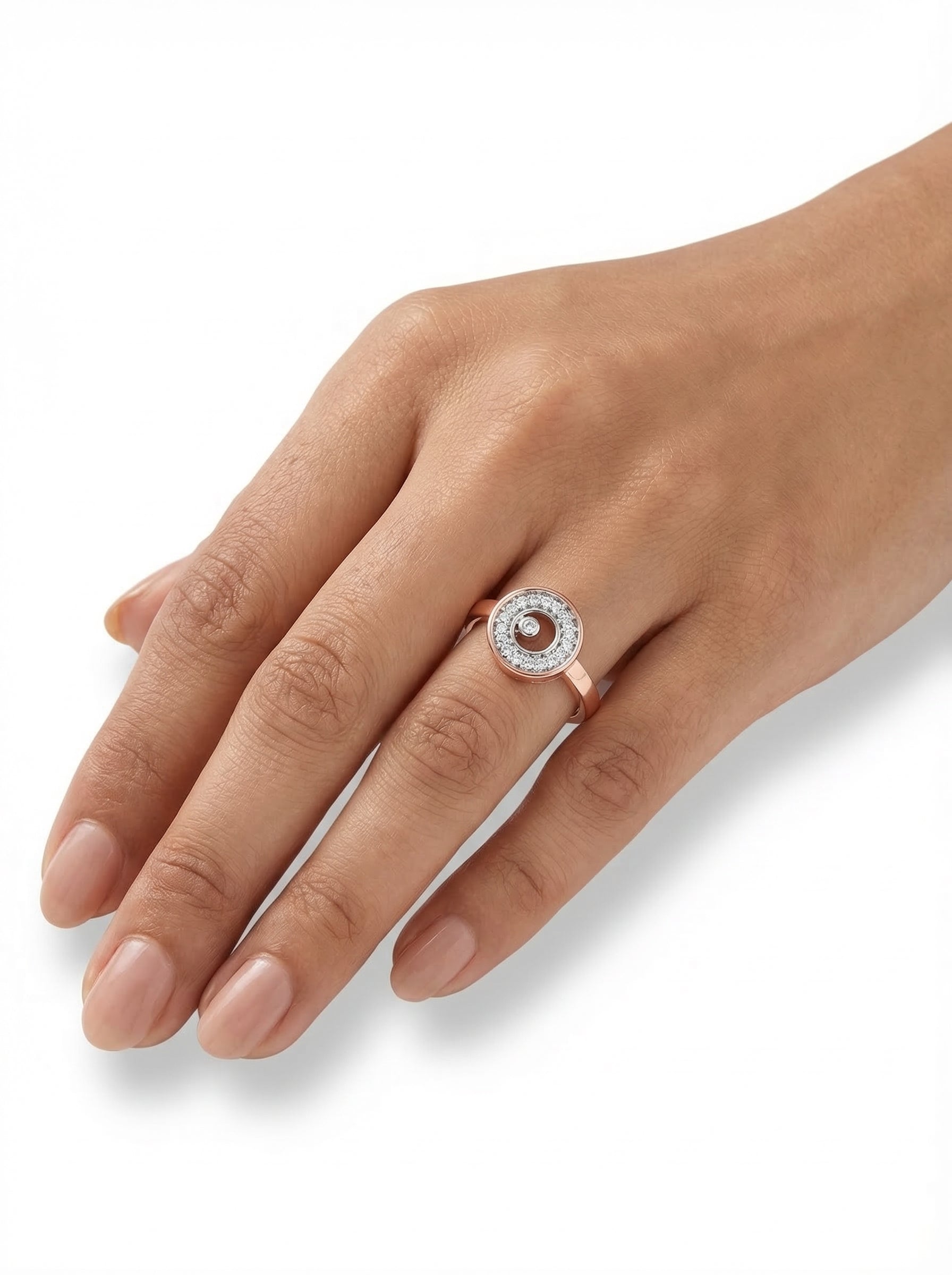 Rose Gold Spiral Disc Ring