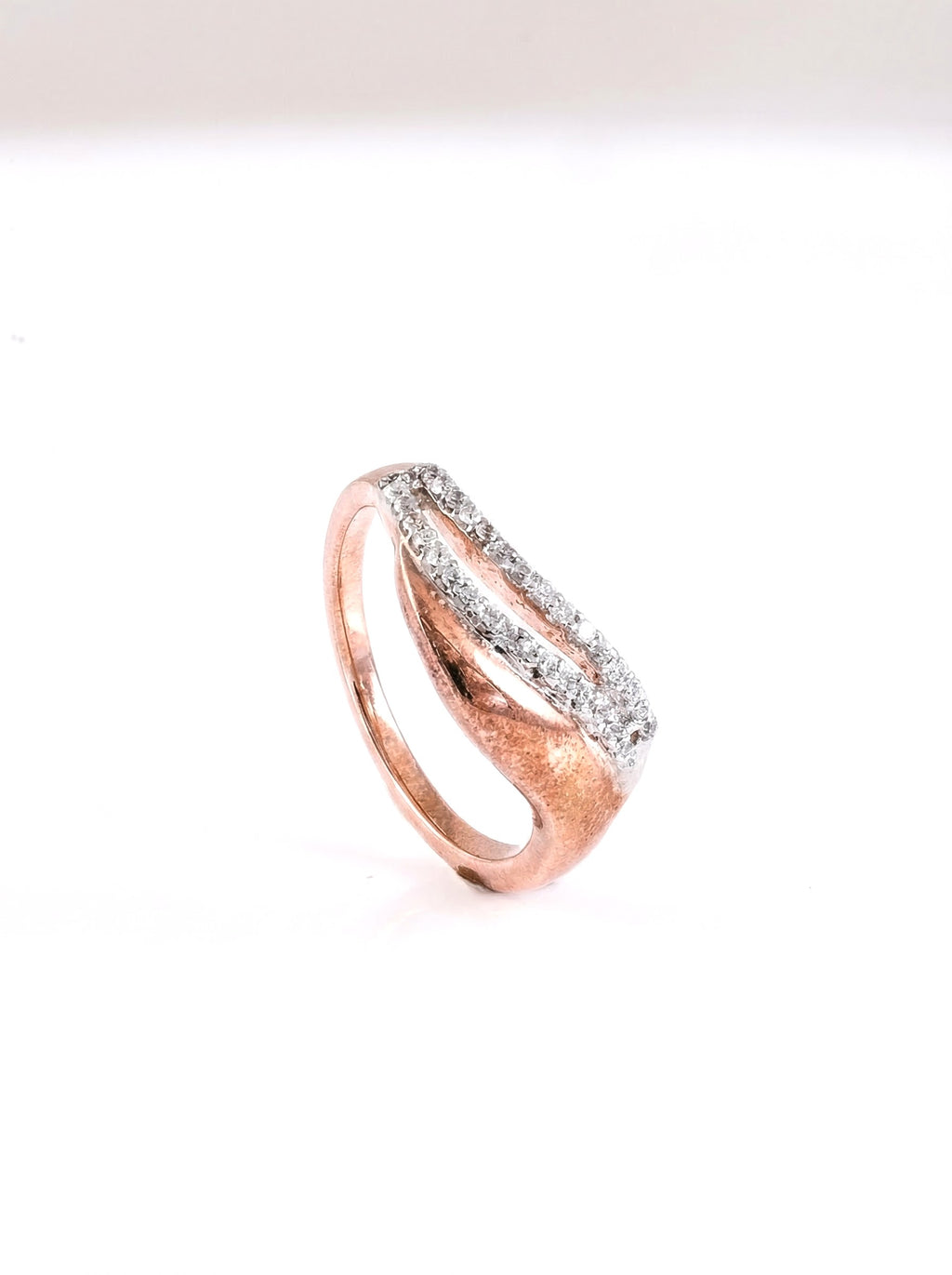 Brushed Silver Wave Ring
