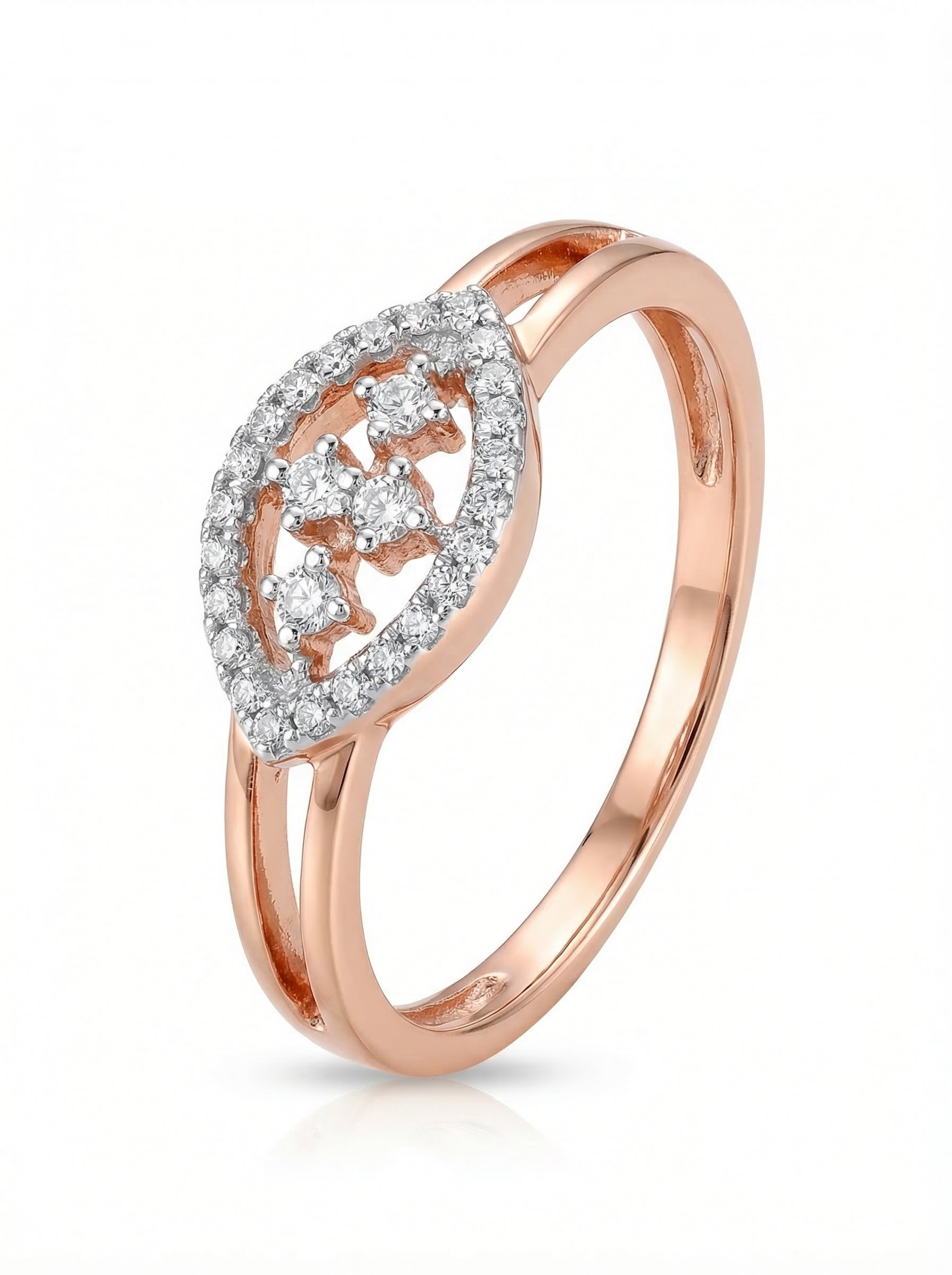 Marquise Halo Cluster Silver Ring