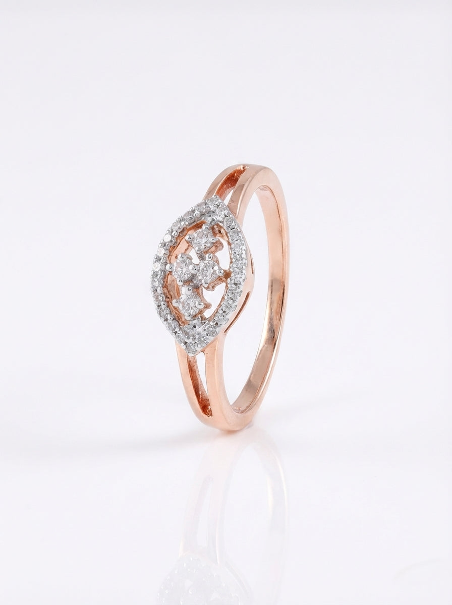 Marquise Halo Cluster Silver Ring