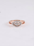 Marquise Halo Cluster Silver Ring