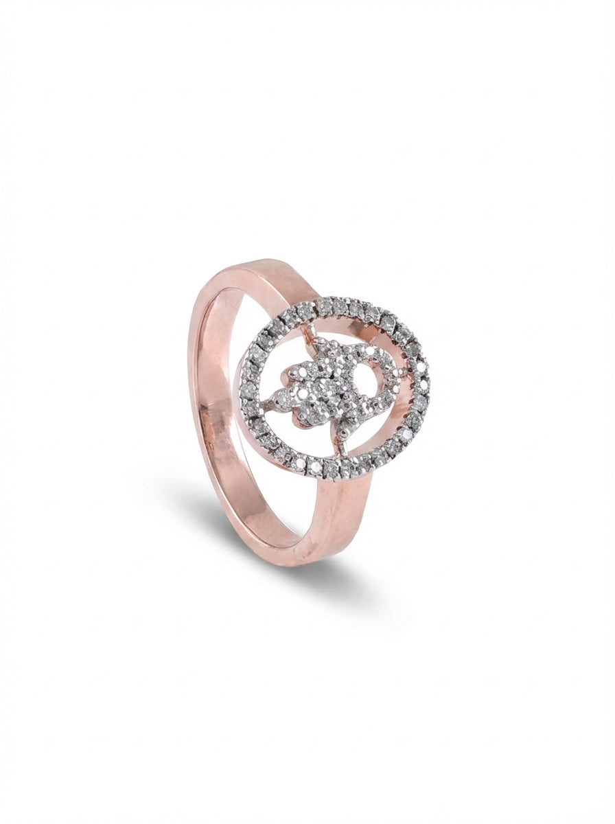 Diamond Elephant Circle Ring
