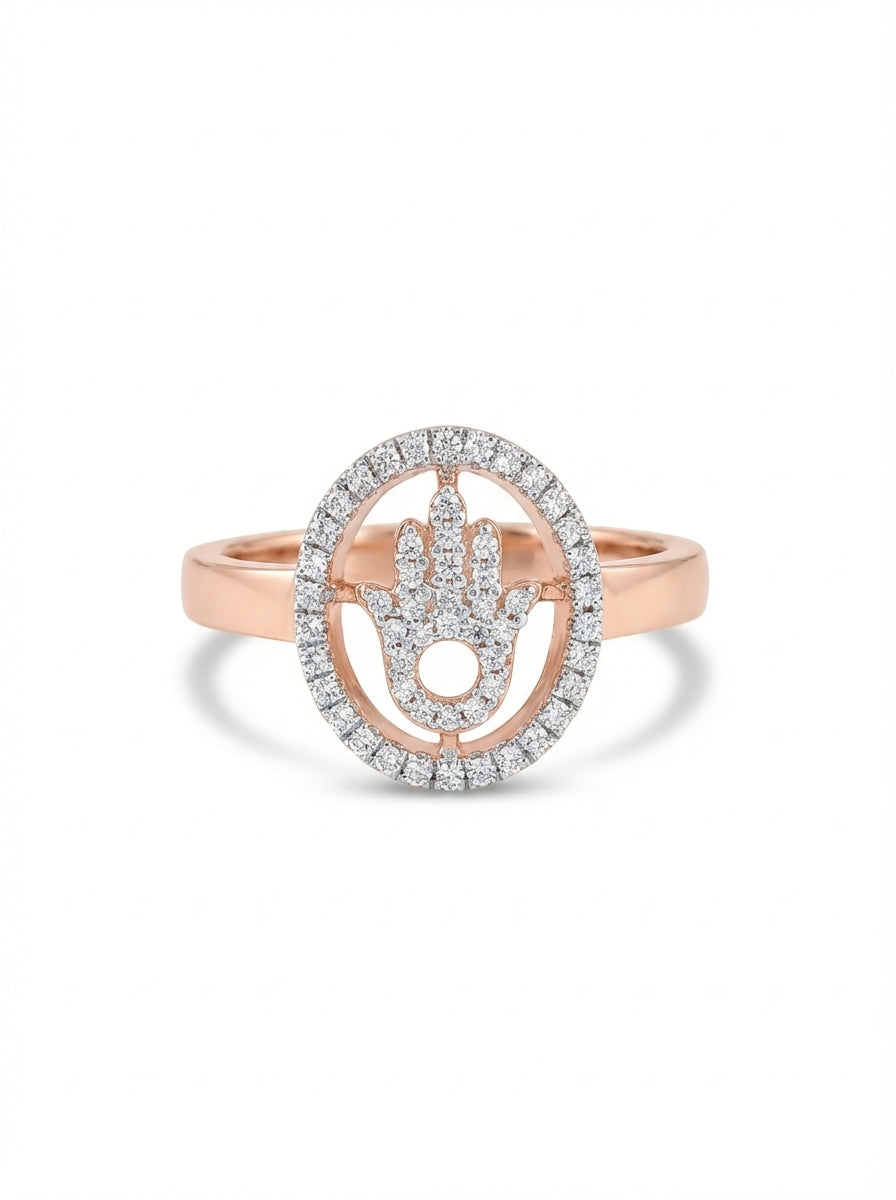 Diamond Elephant Circle Ring