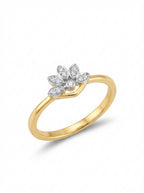 Crystal Petal Chevron Ring
