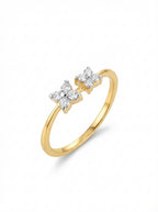 Double Floral Moissanite Ring