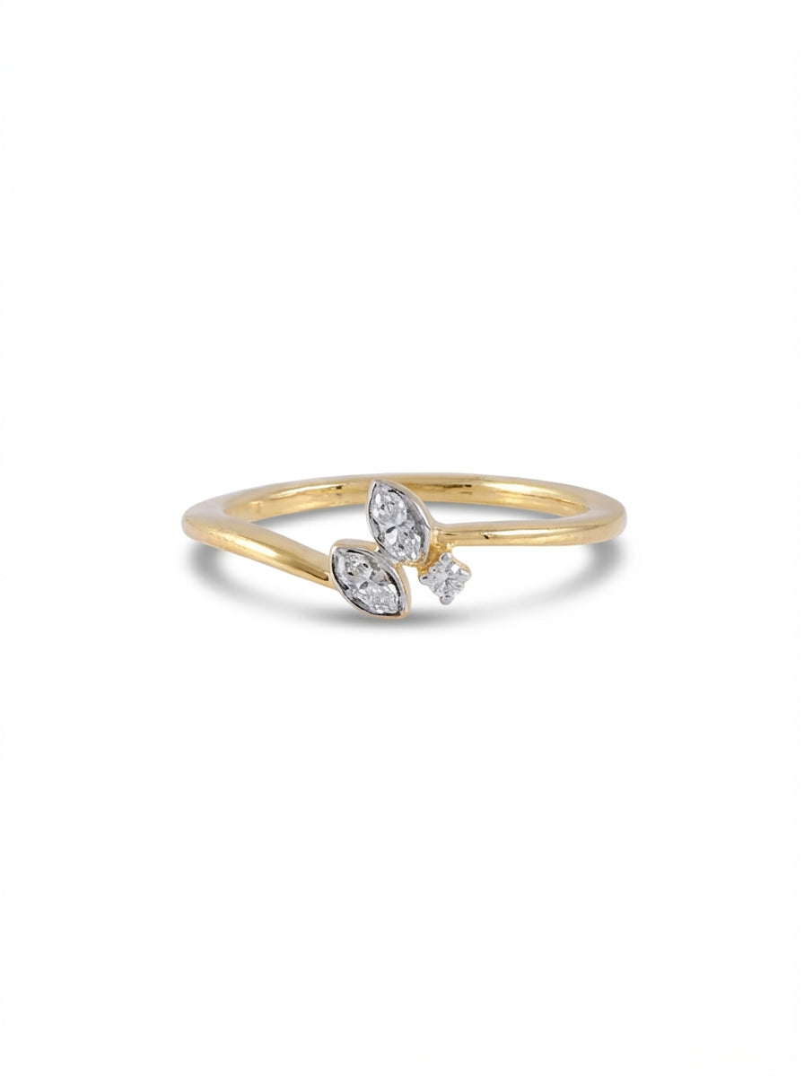 Marquise Petal Silver Ring