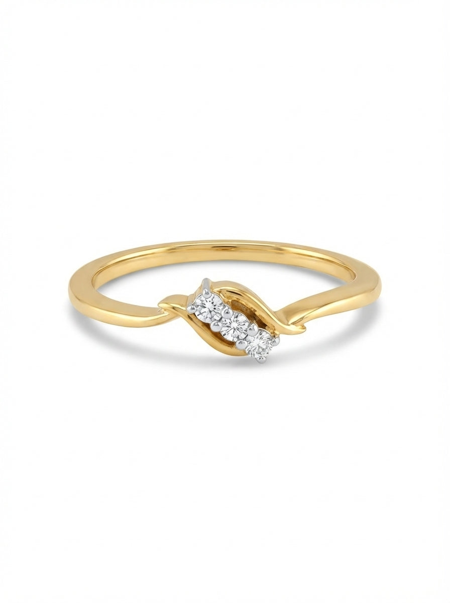 Twisted Trio Moissanite Ring