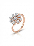 Crystal Daisy Silver Ring