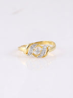 Wave Solitaire Silver Ring