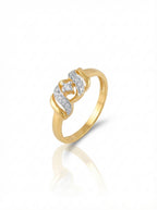 Wave Solitaire Silver Ring