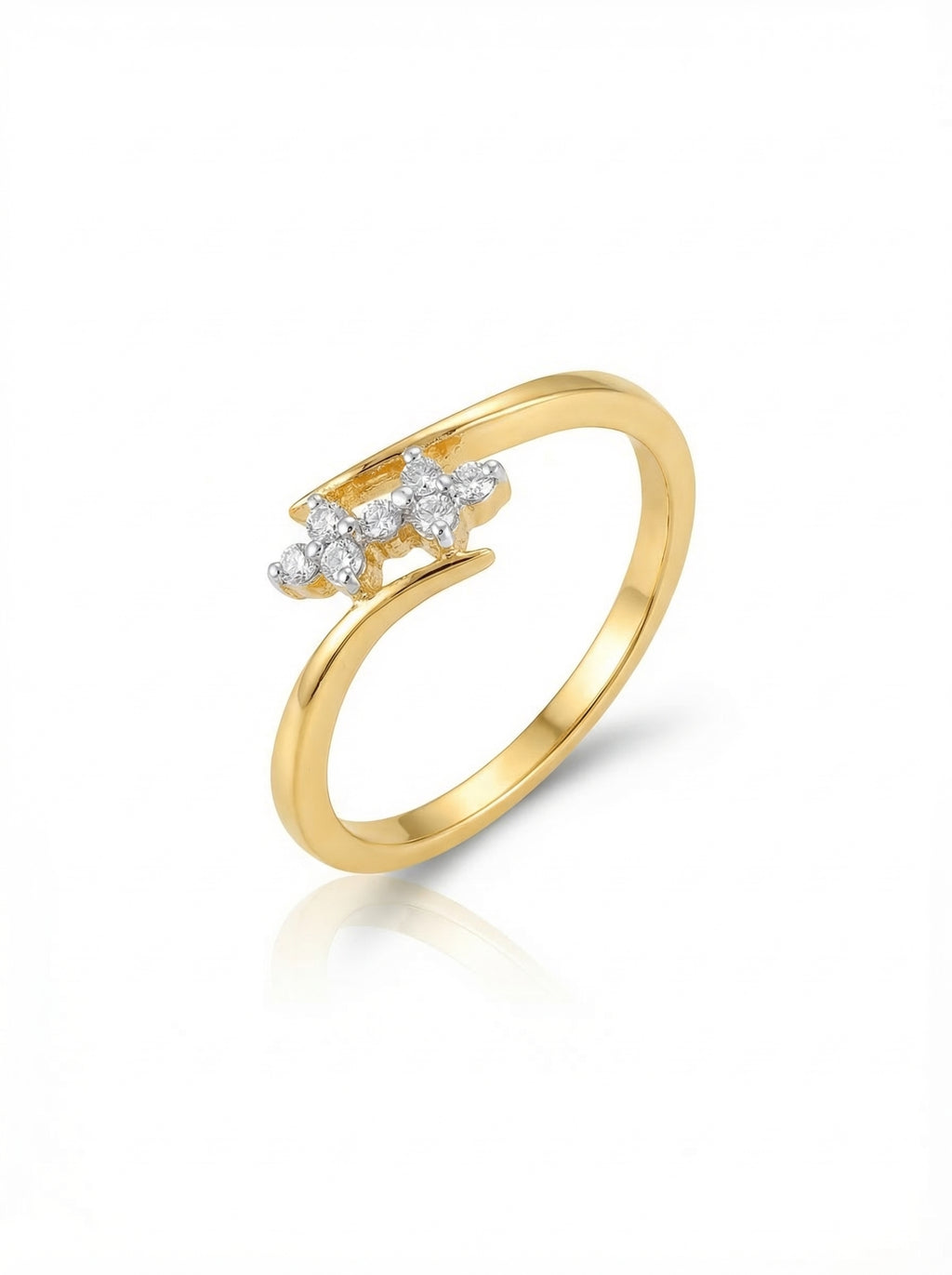 Twin Bloom Moissanite Ring
