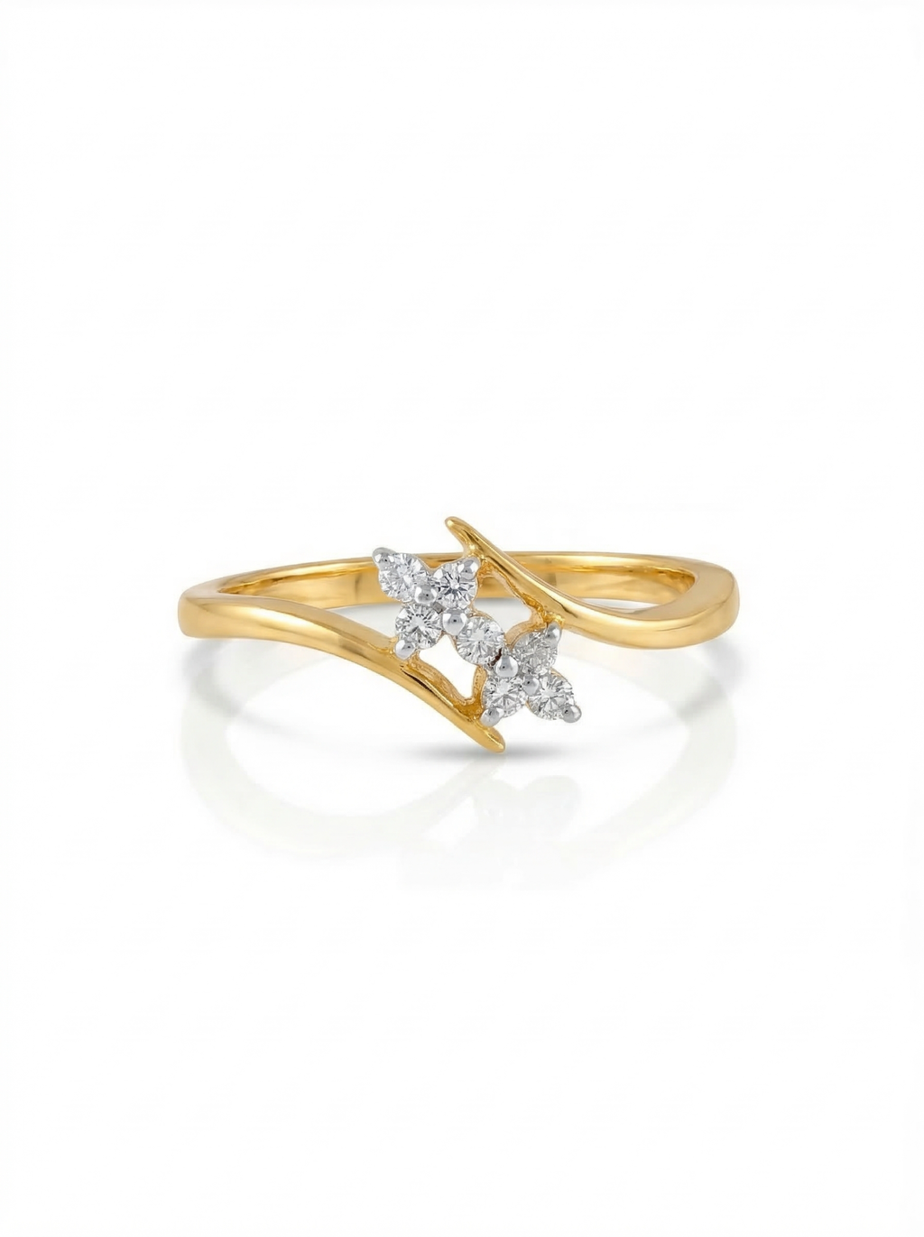 Twin Bloom Moissanite Ring