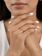 Twin Bloom Moissanite Ring
