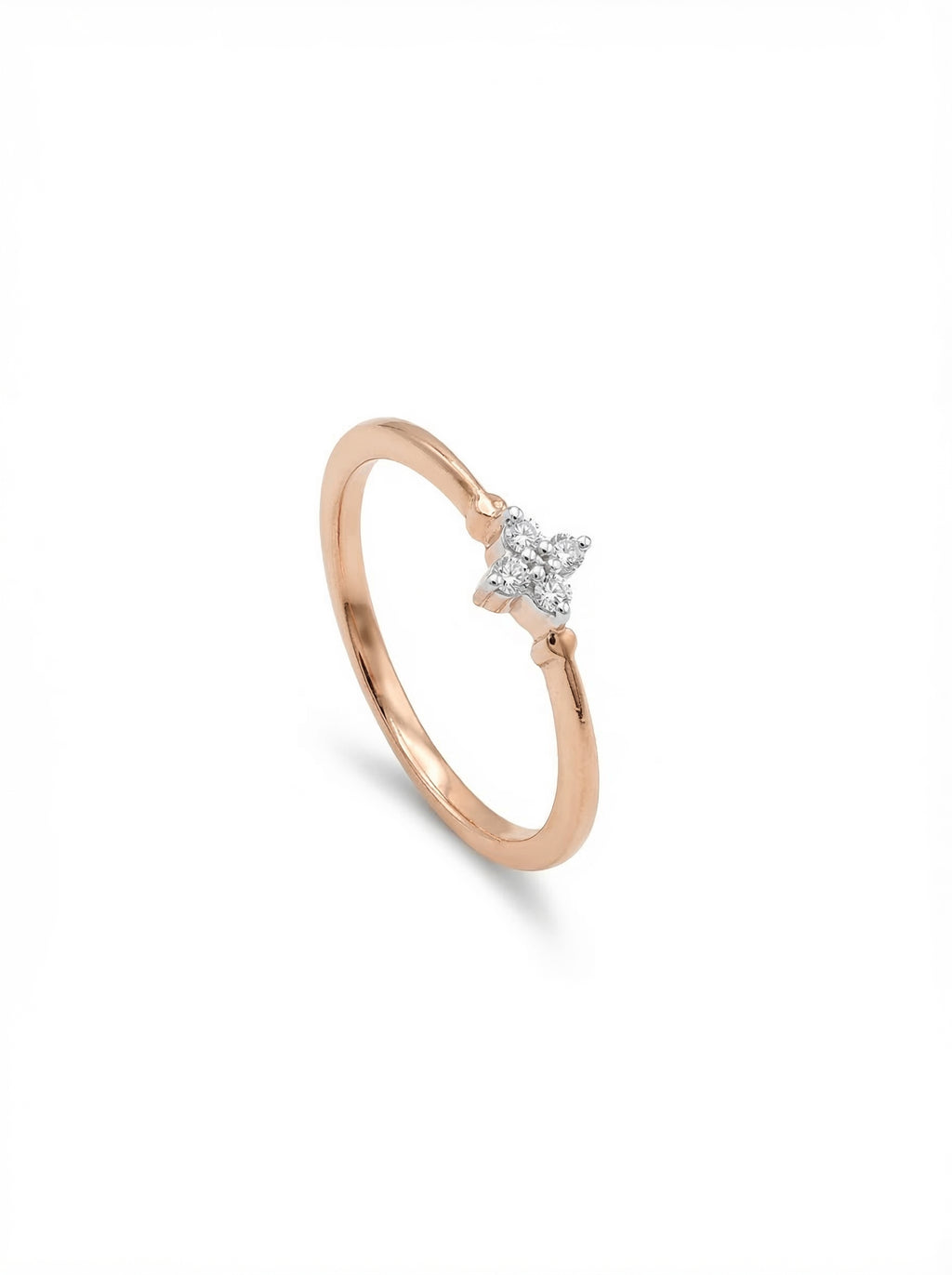 Quatrefoil Crystal Silver Ring