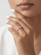 Quatrefoil Crystal Silver Ring