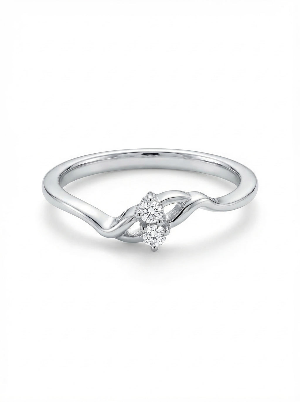 Twin Stone Twist Ring