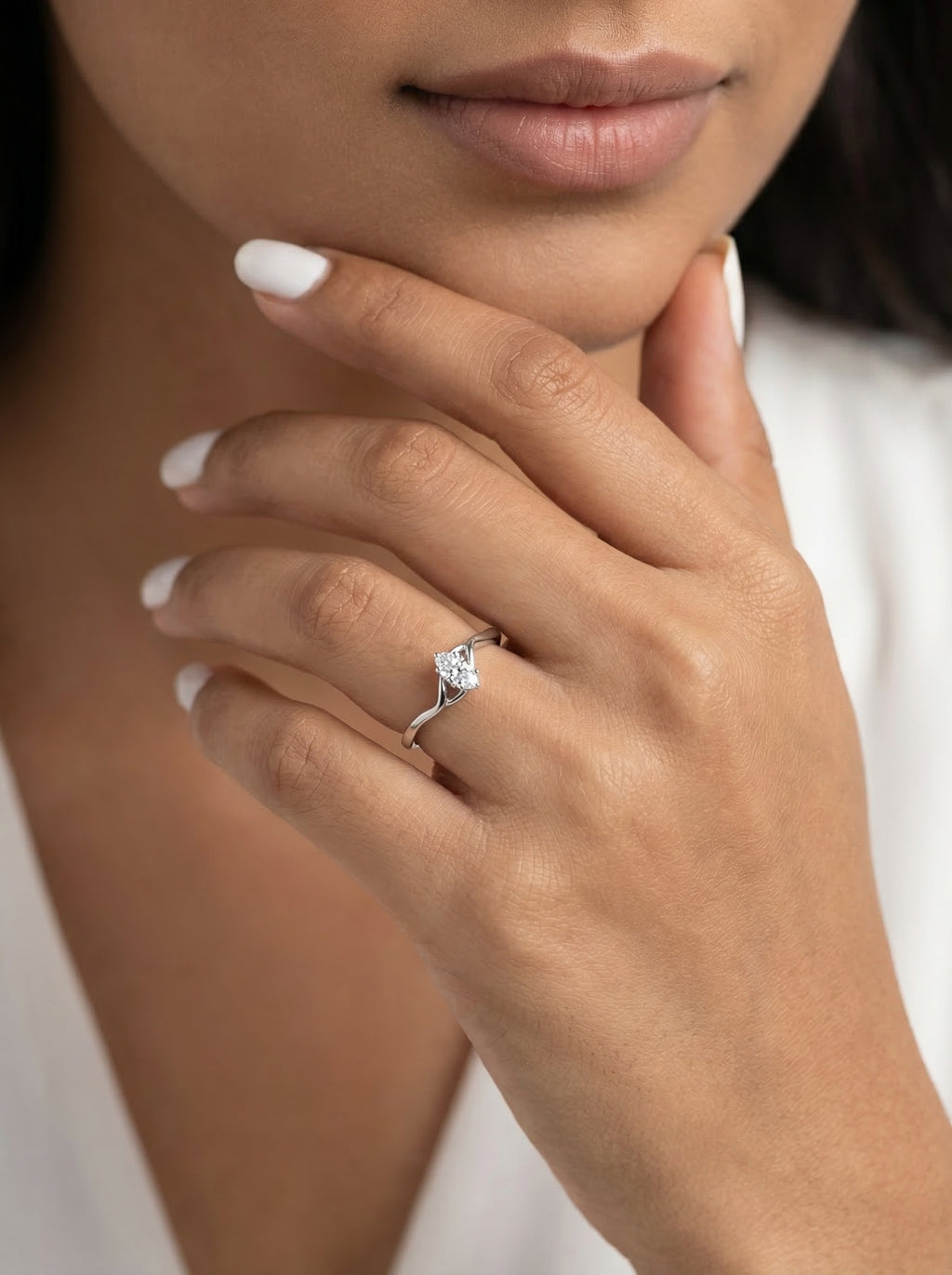 Twin Stone Twist Ring