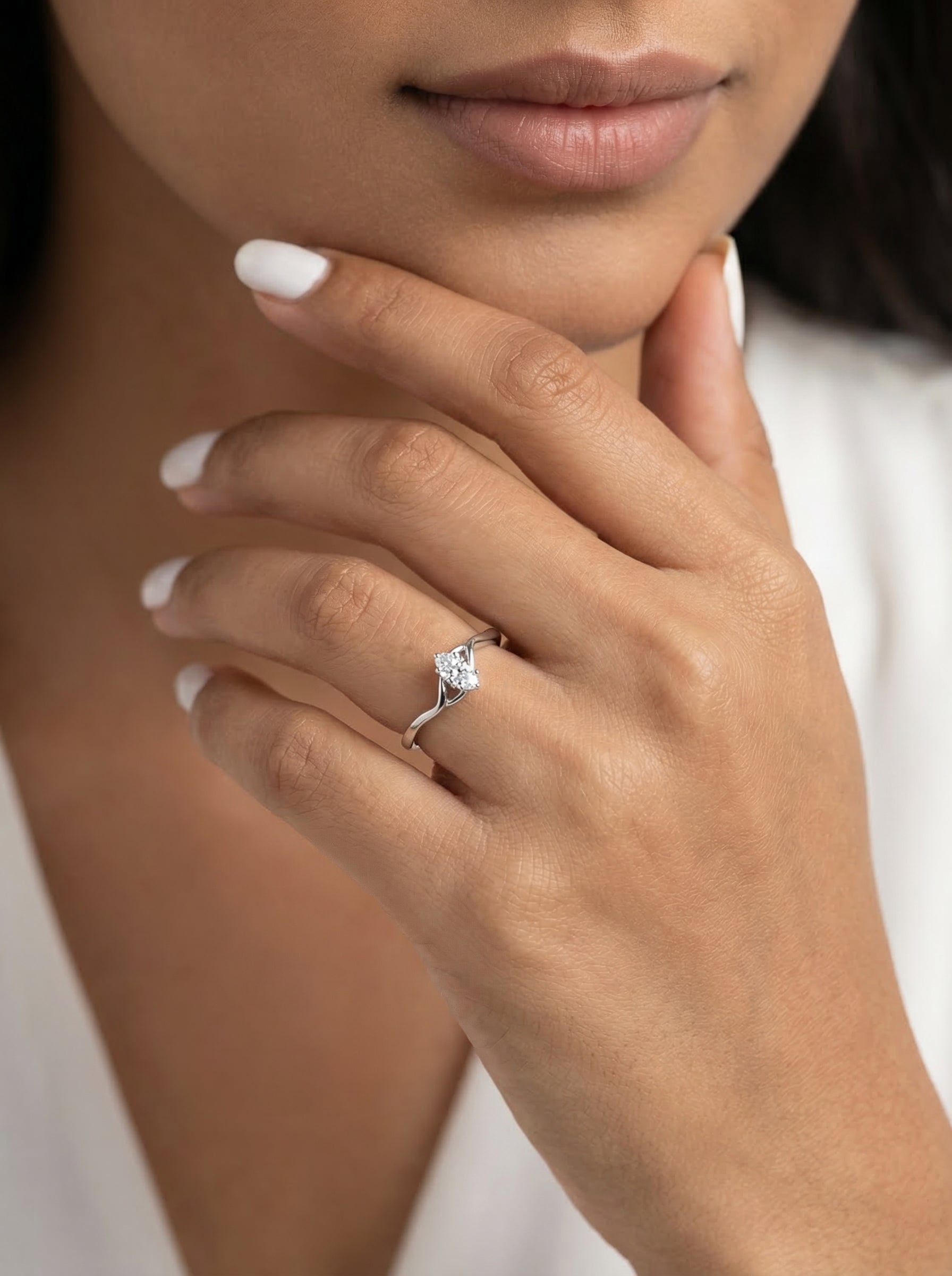 Twin Stone Twist Ring