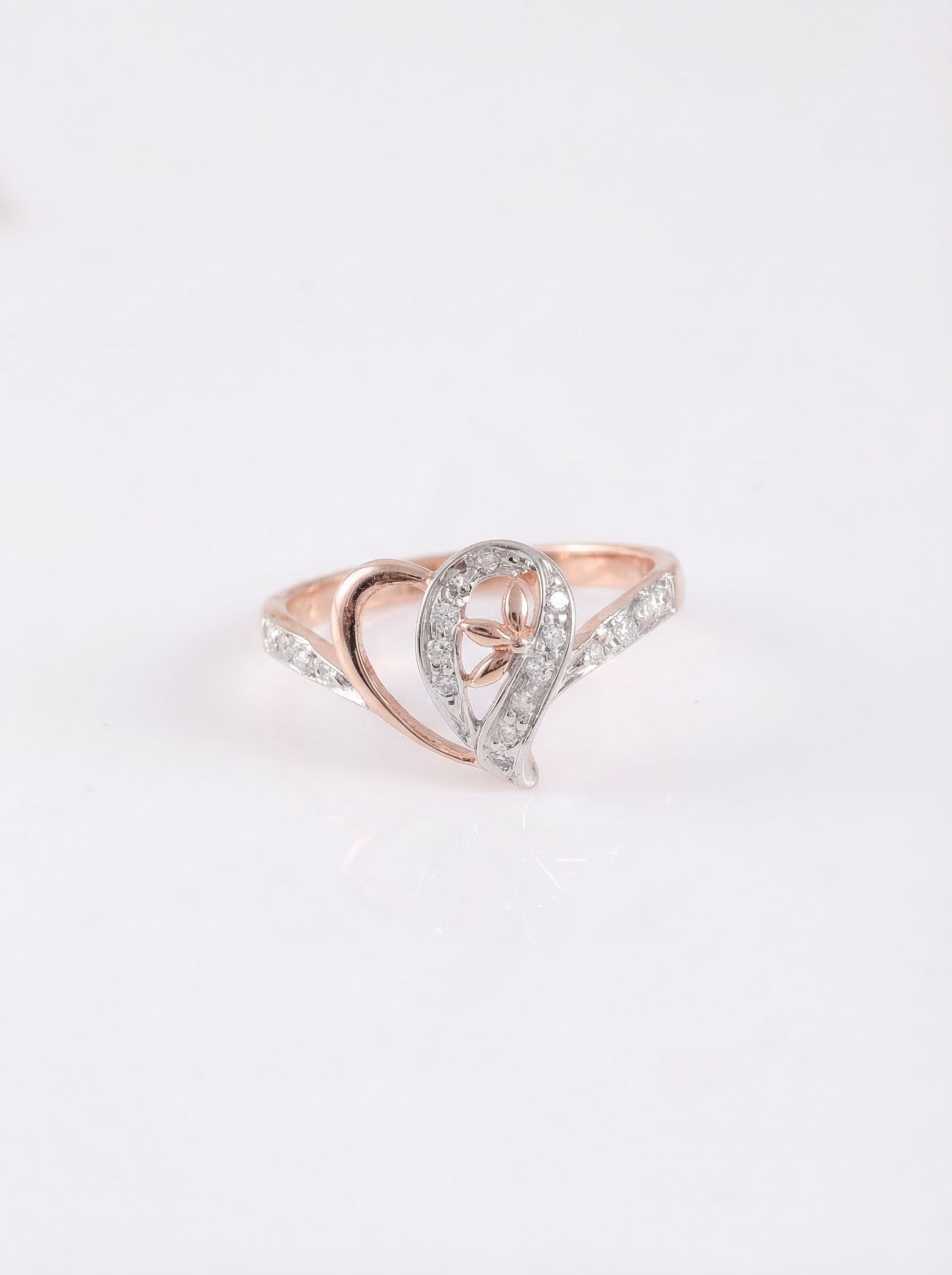 Crystal Swirl Silver Ring
