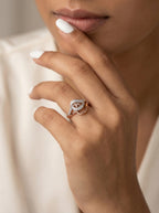 Crystal Swirl Silver Ring