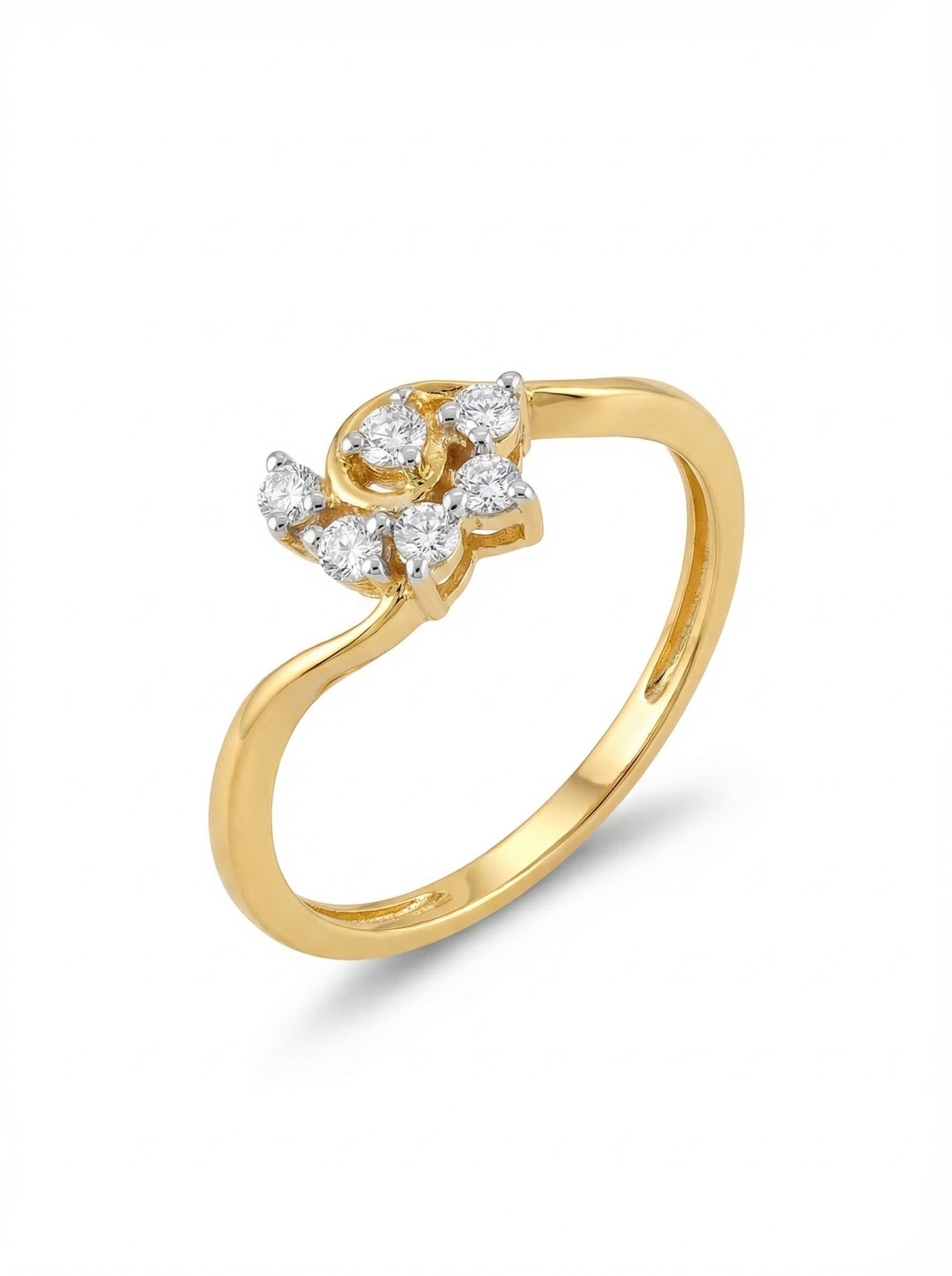 Mixed-Cut Crystal Cluster Ring