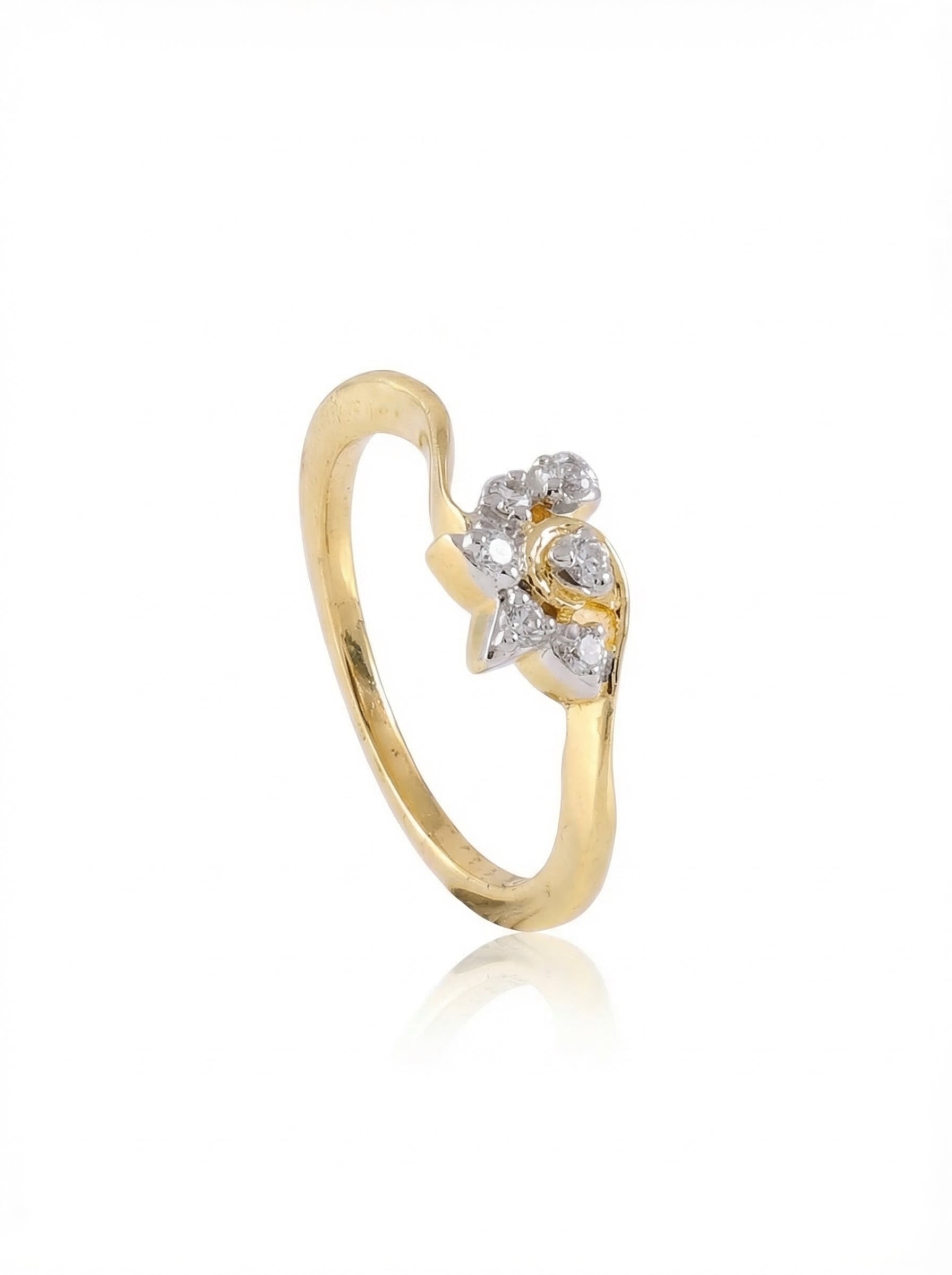 Mixed-Cut Crystal Cluster Ring