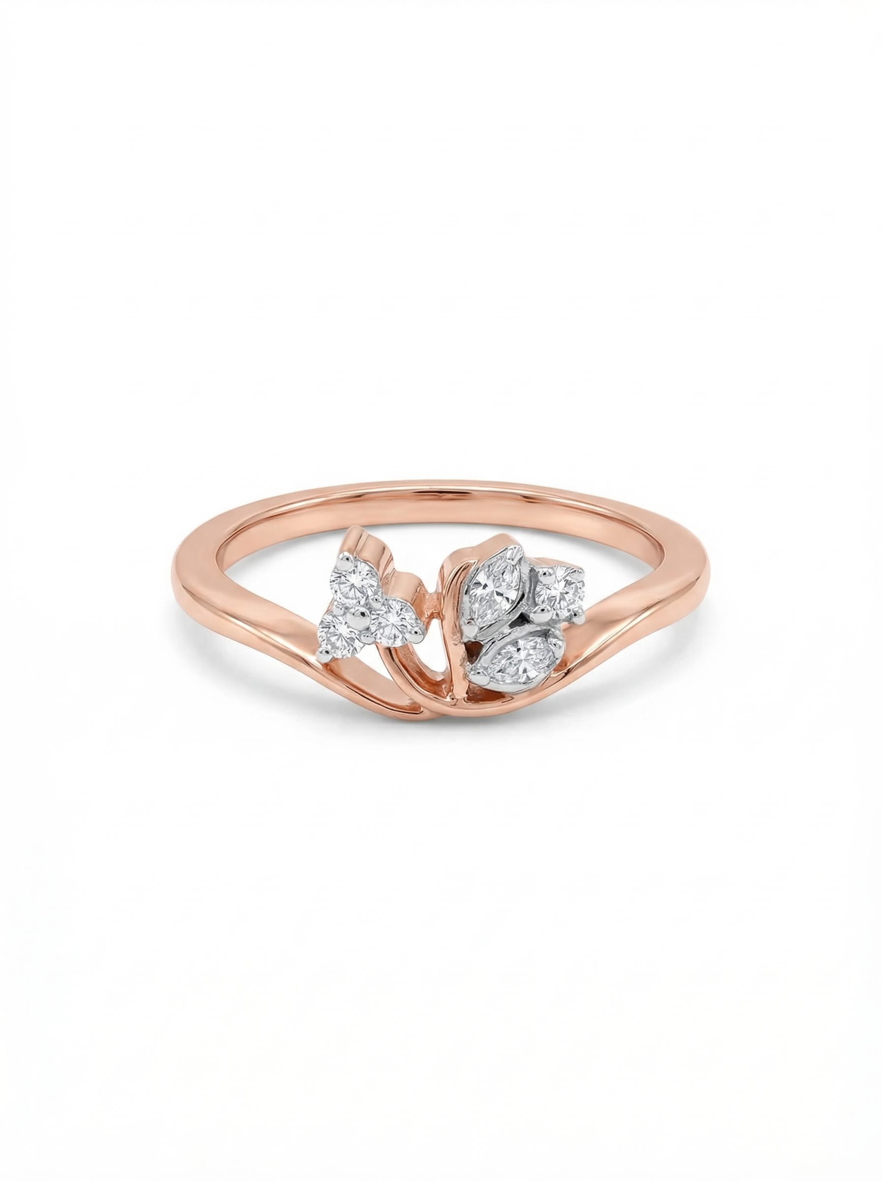 Scattered Crystal Silver Ring