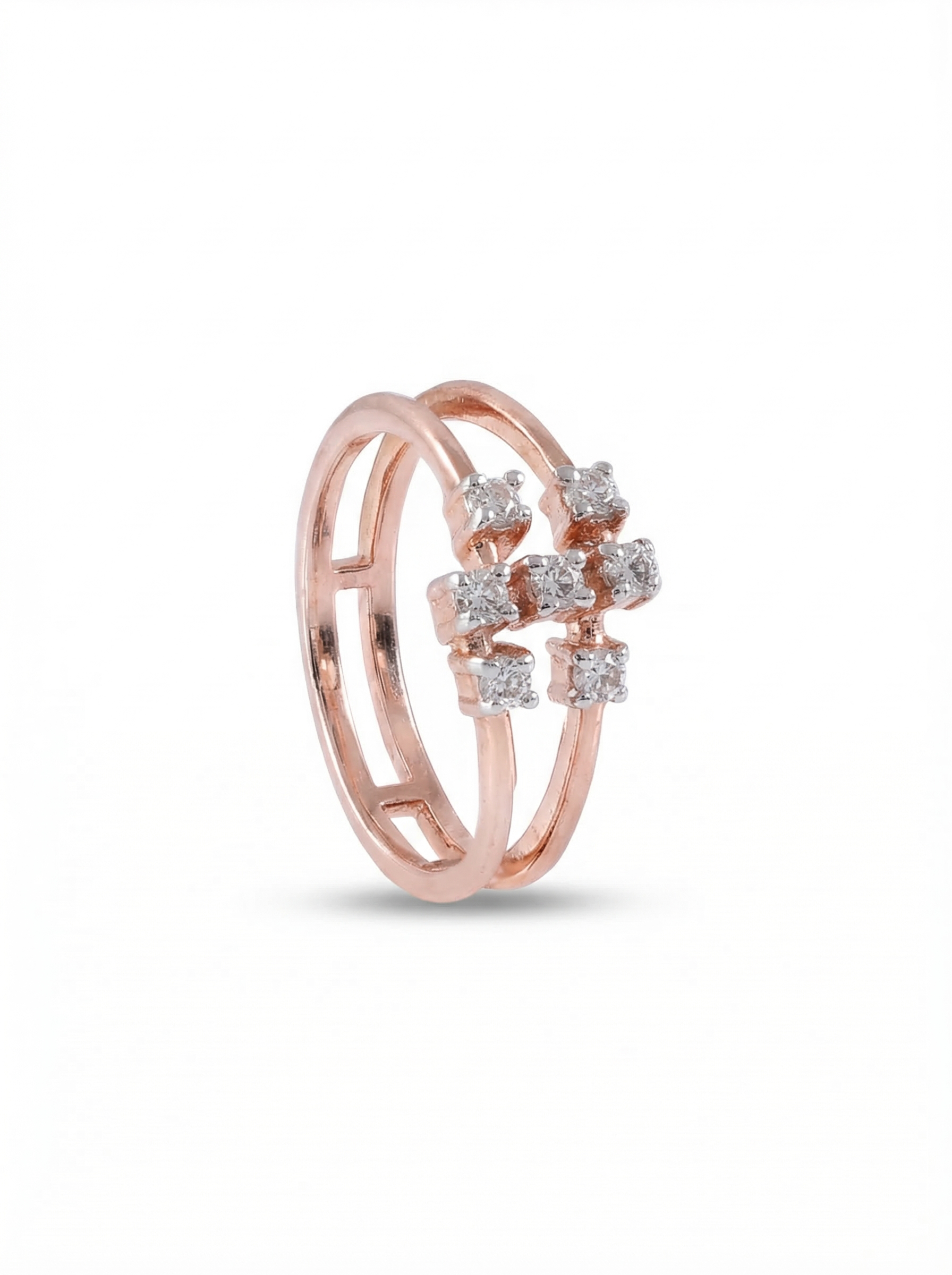 Double Band Moissanite Ring