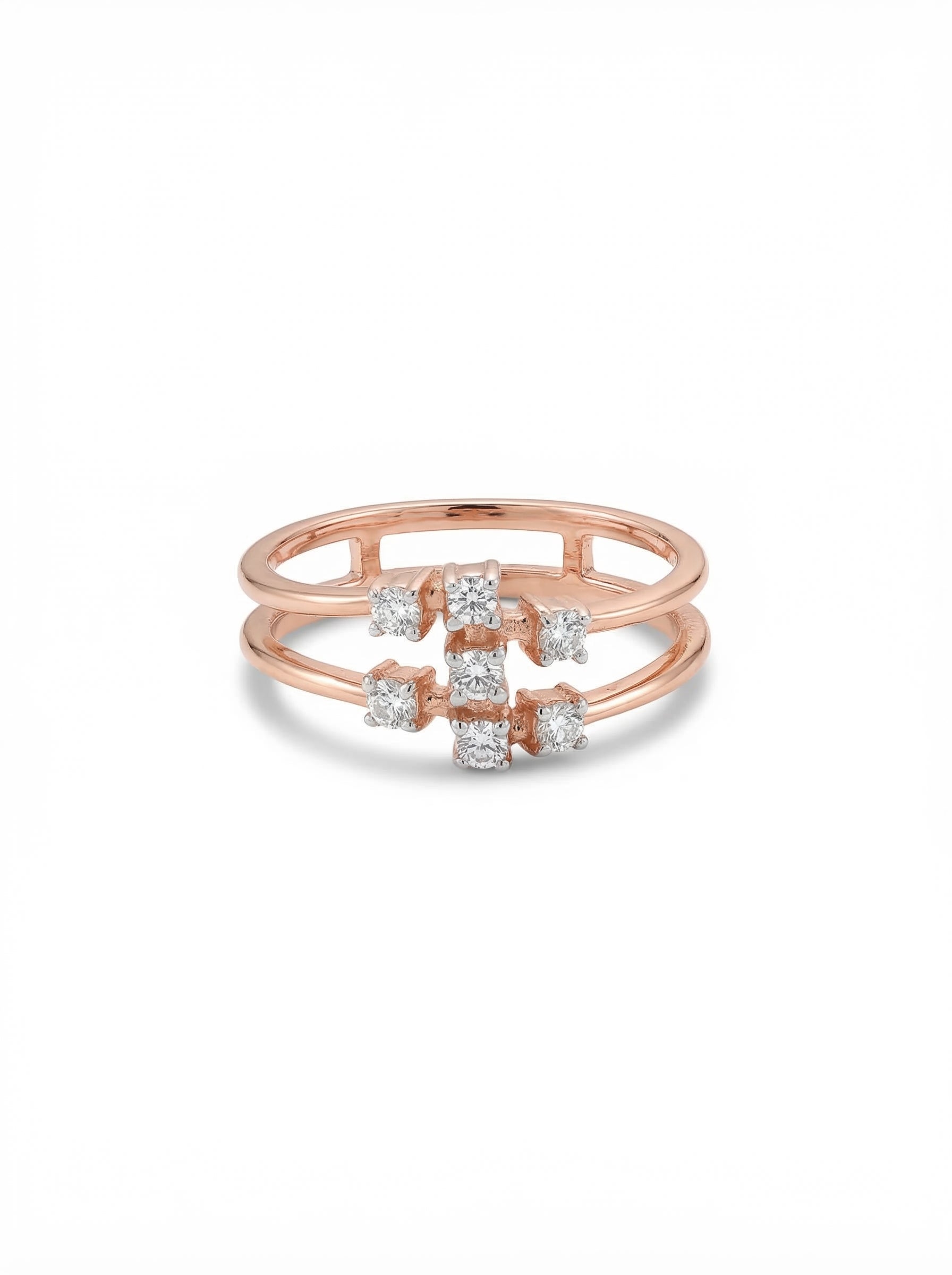 Double Band Moissanite Ring