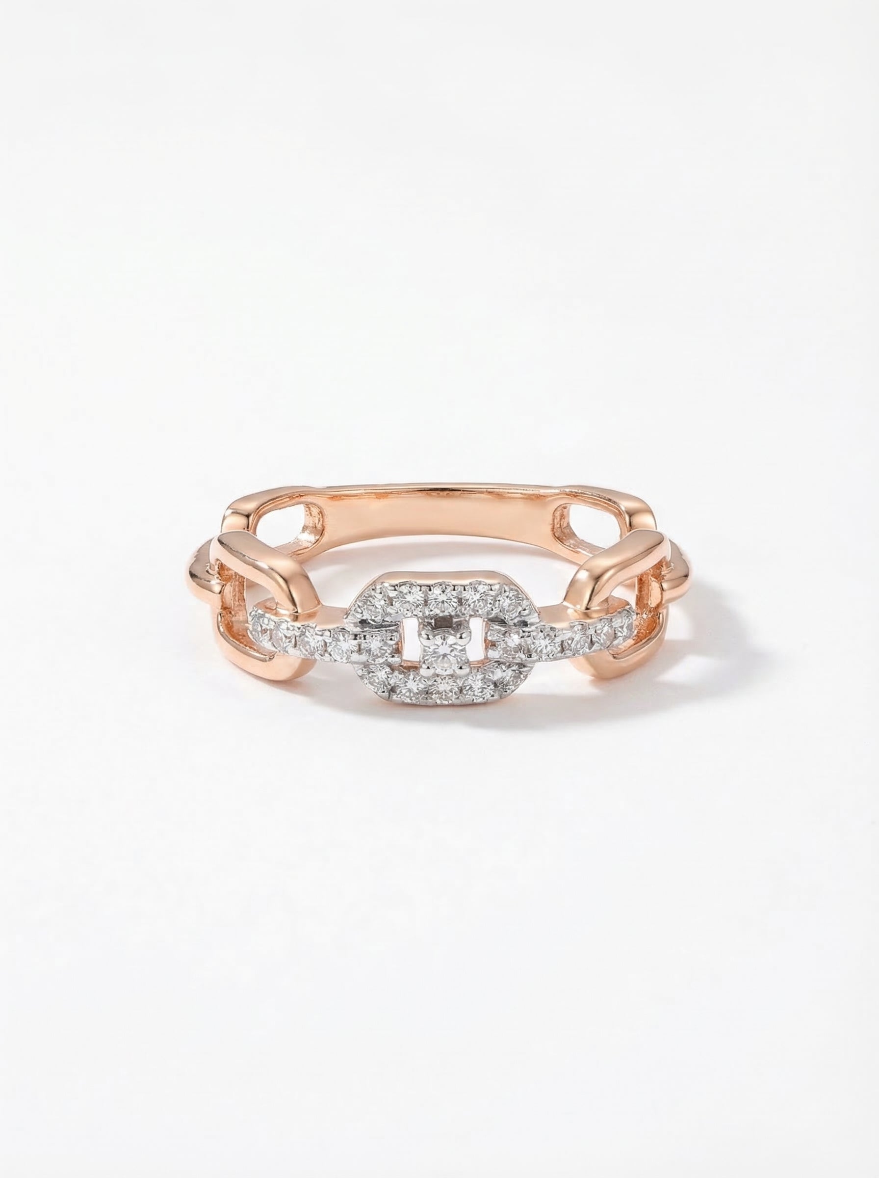 Moissanite Pavé Chain Ring