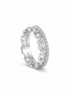 Emerald Cut Chain Moissanite Ring
