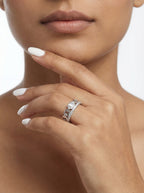Emerald Cut Chain Moissanite Ring