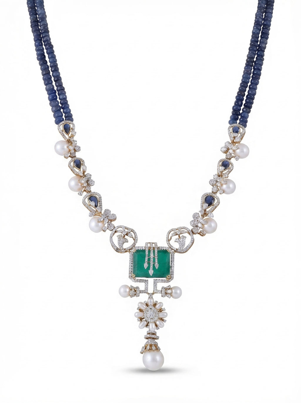 Sapphire Emerald Pearl Set