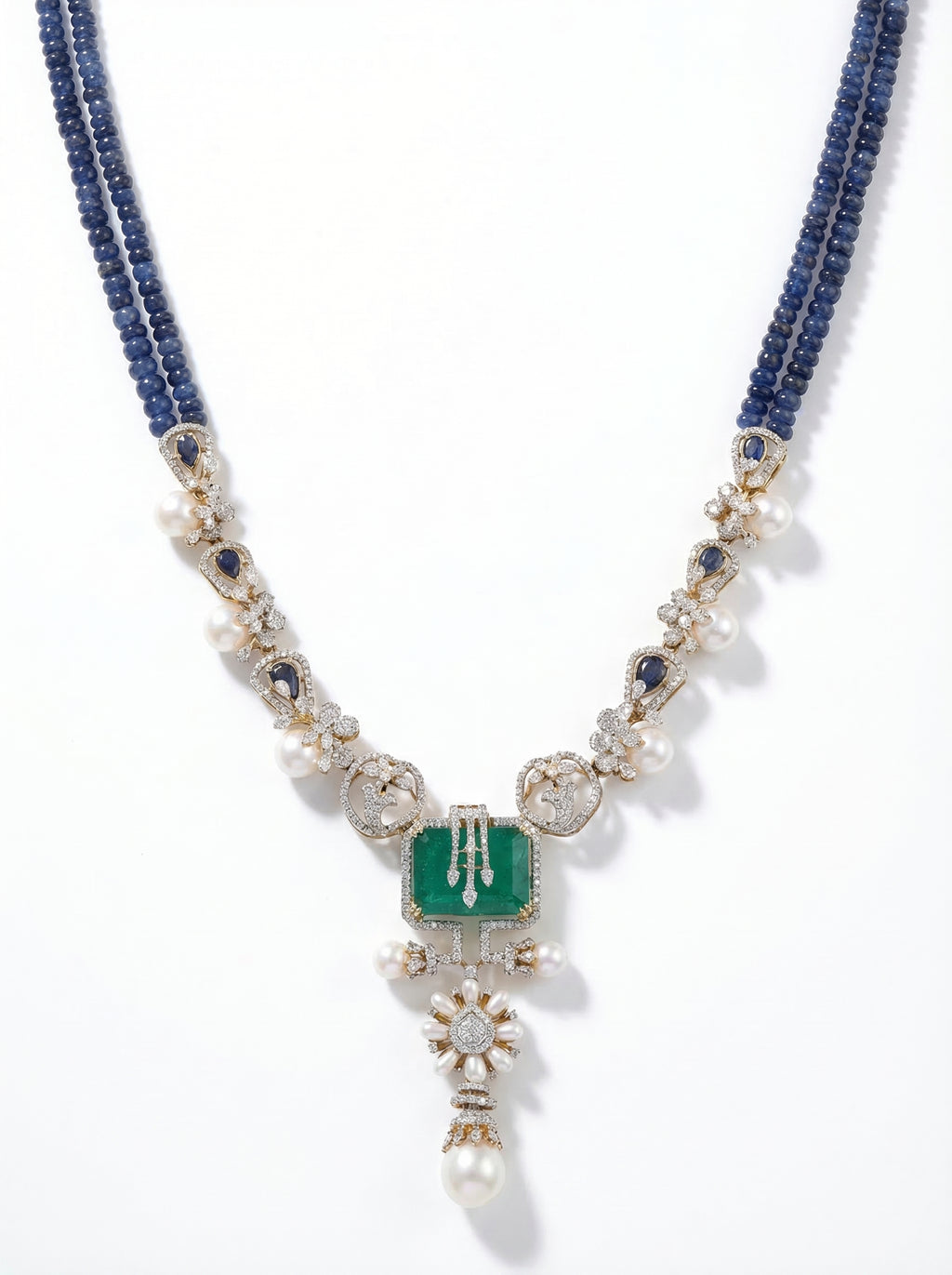 Sapphire Emerald Pearl Set