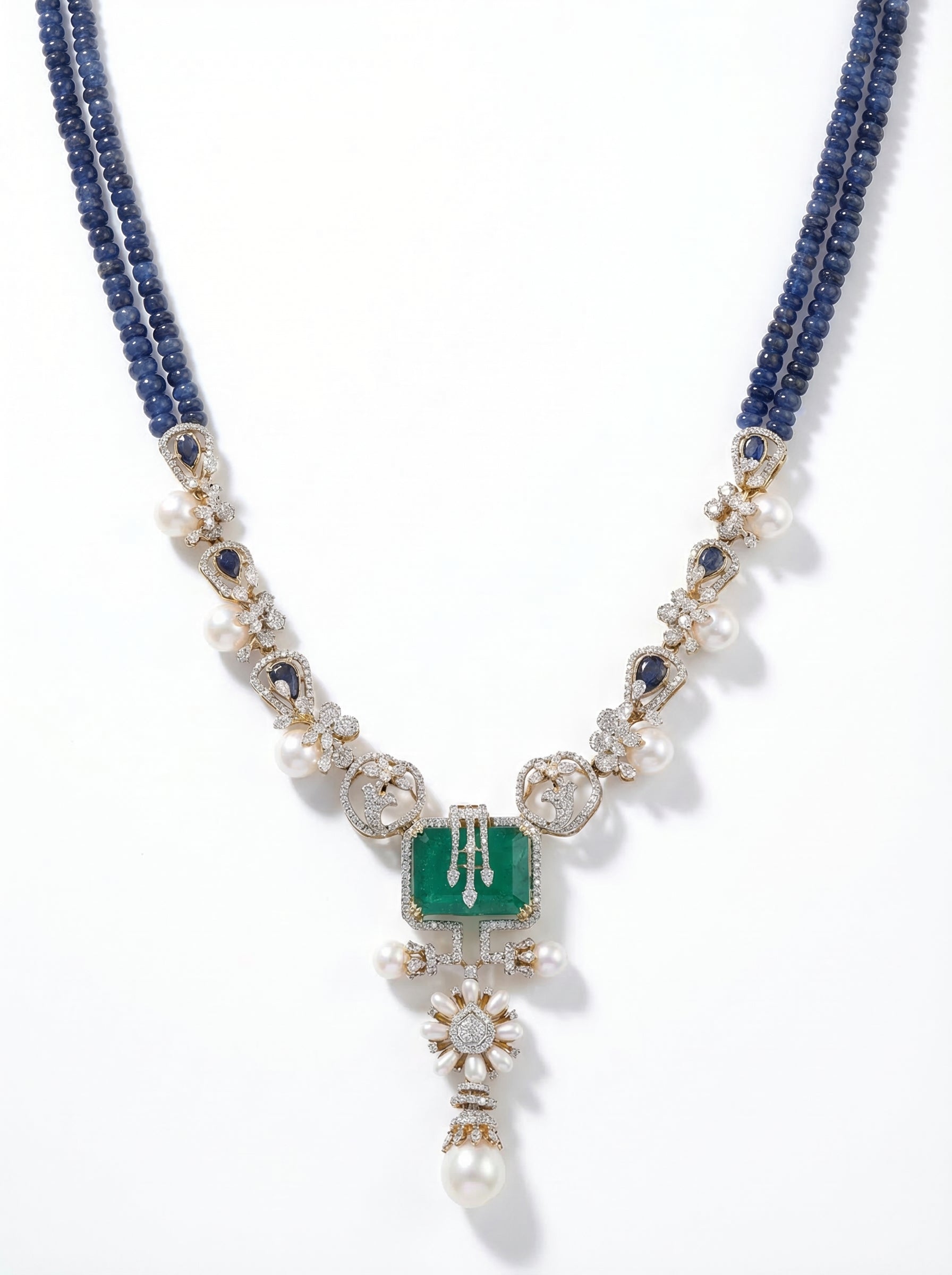 Sapphire Emerald Pearl Set