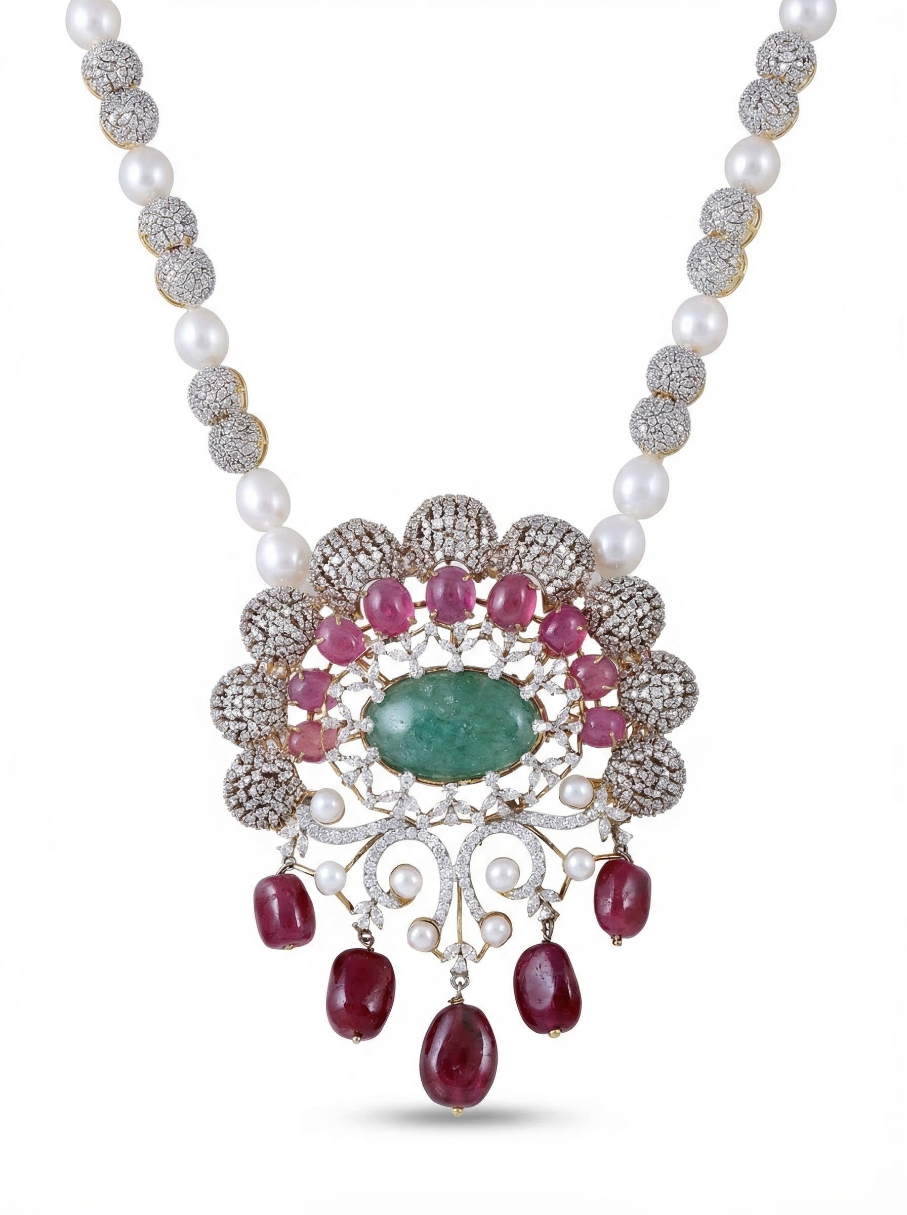 Emerald Ruby Bridal Set