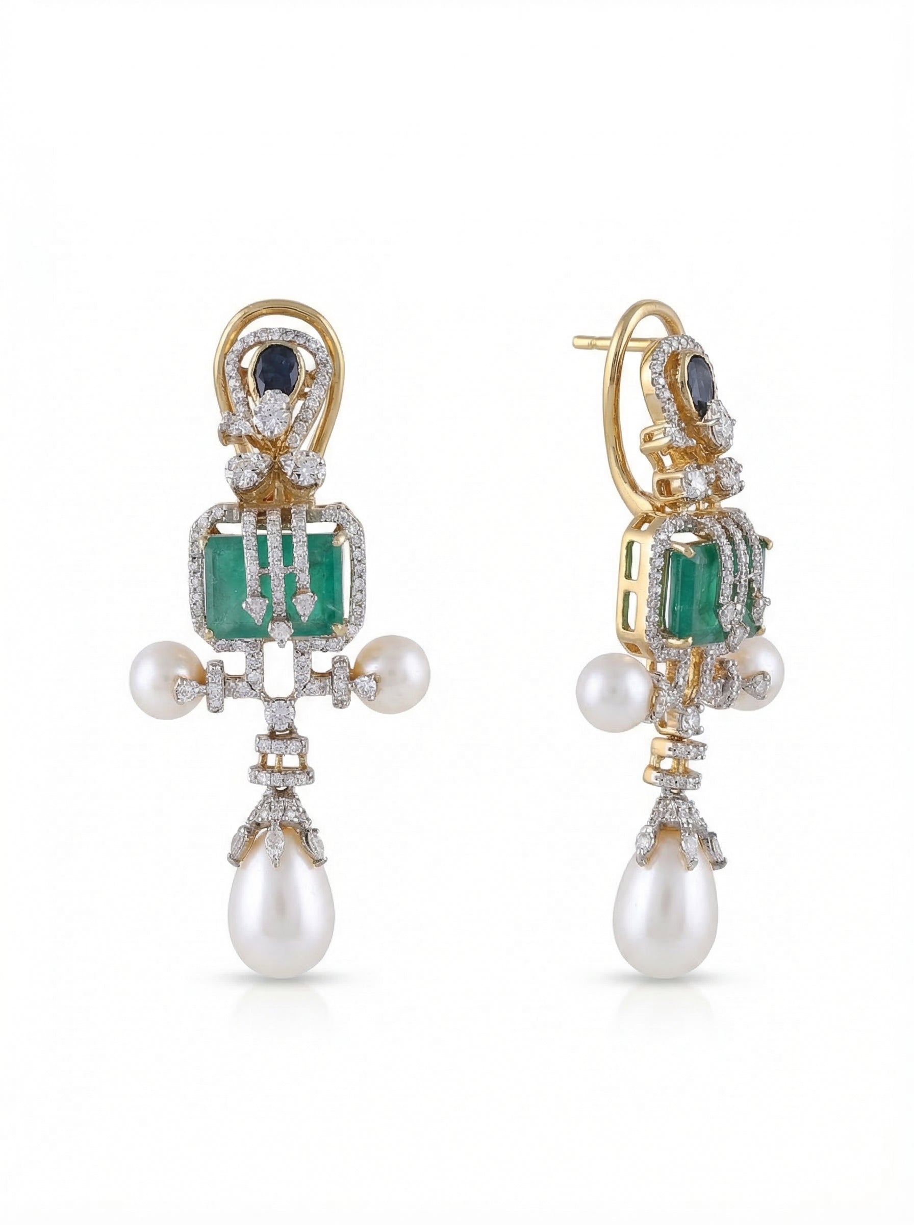 Sapphire Emerald Pearl Set