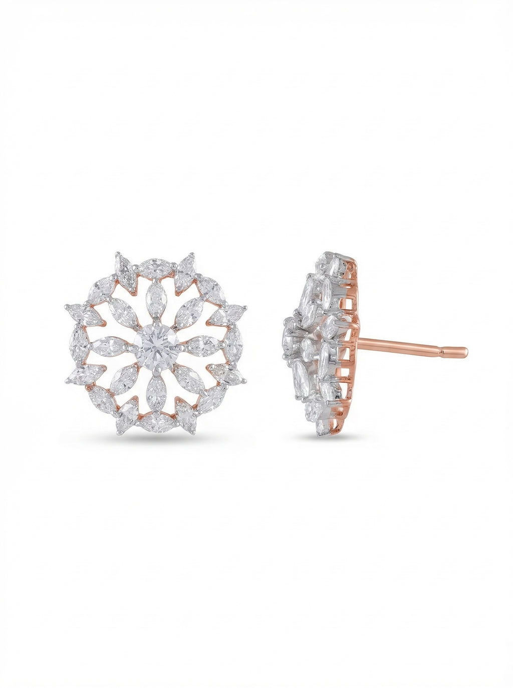 Snowflake Marquise Crystal Studs