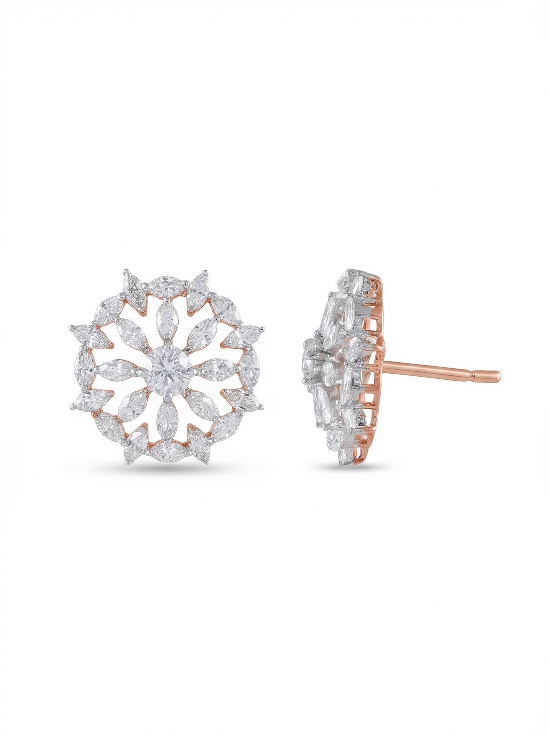Snowflake Marquise Crystal Studs
