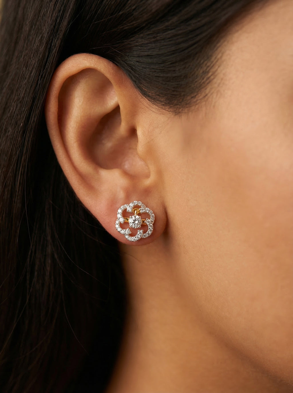 Floating Solitaire Floral Pendant