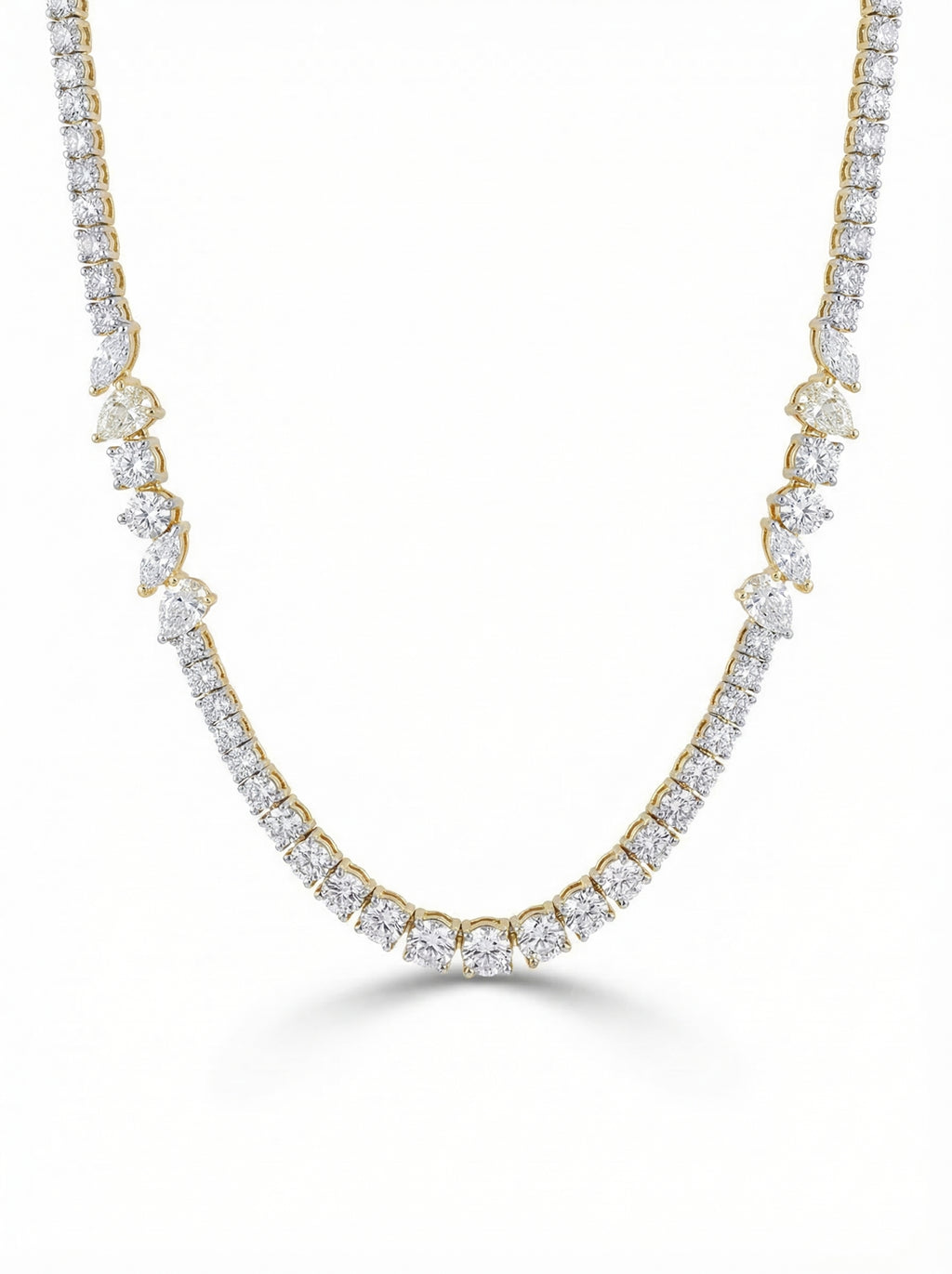 Graduating Mixed-Cut Tennis Necklace