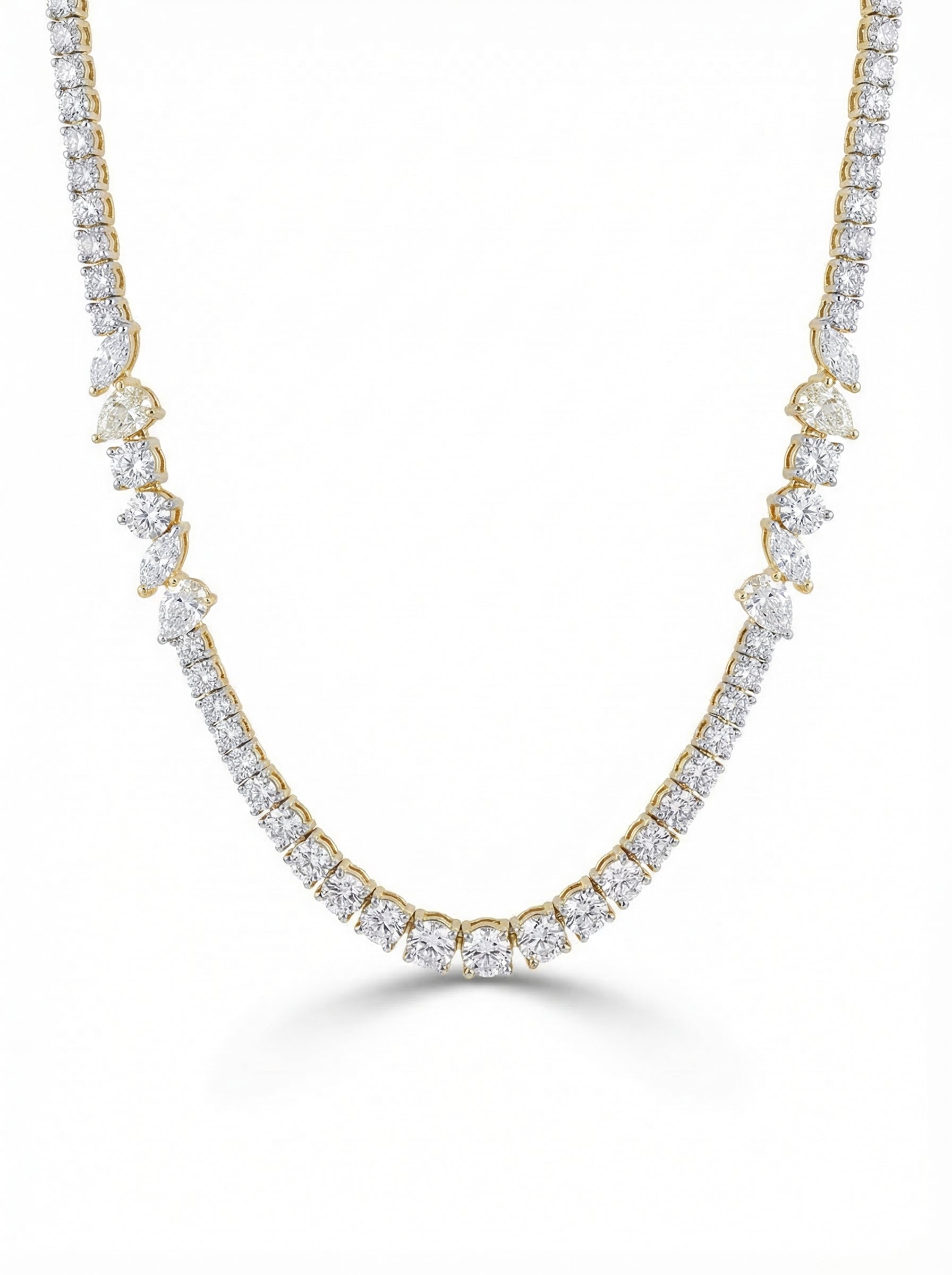 Graduating Mixed-Cut Tennis Necklace