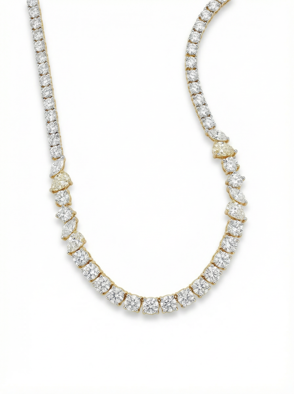 Graduating Mixed-Cut Tennis Necklace
