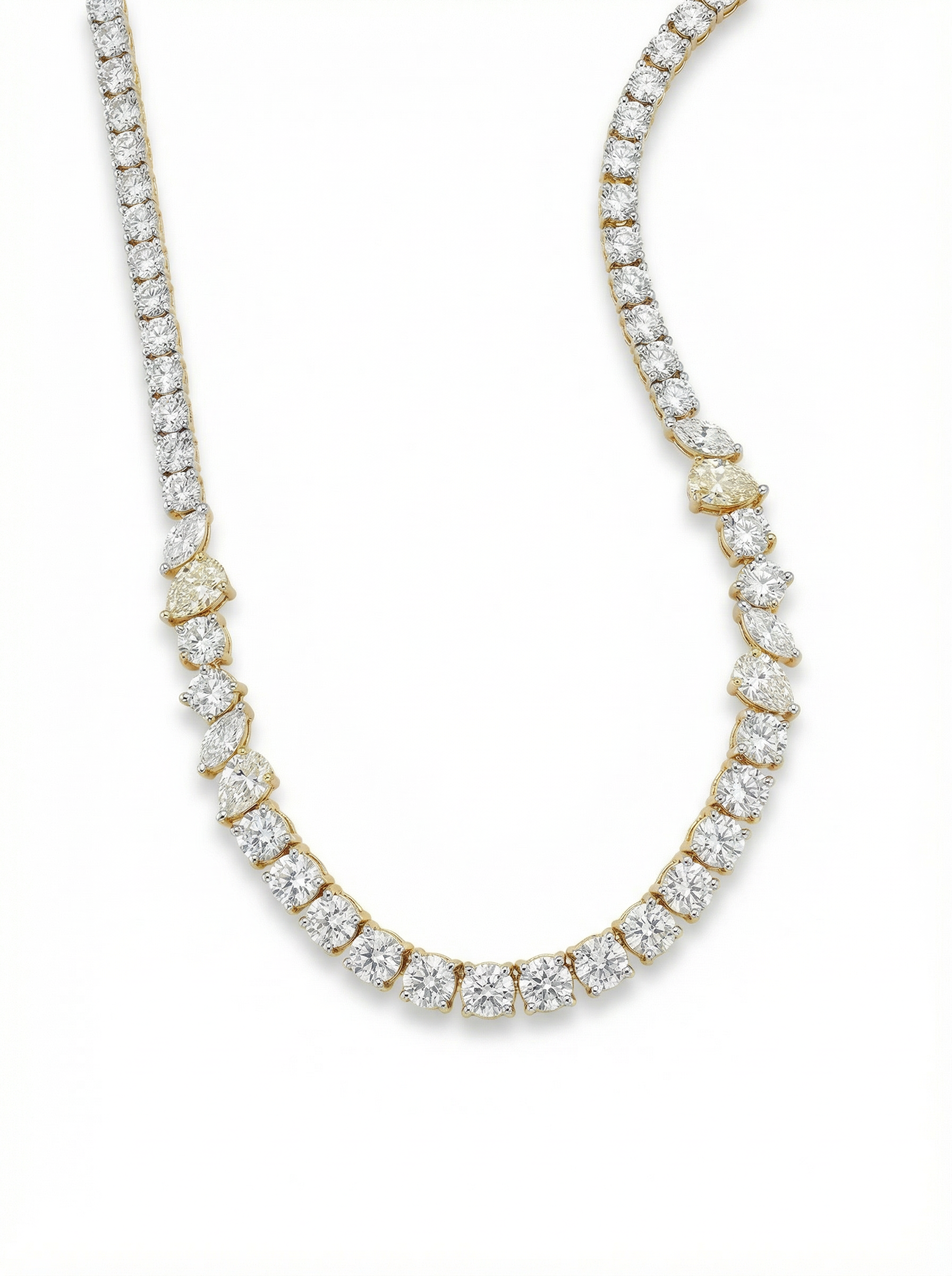 Graduating Mixed-Cut Tennis Necklace
